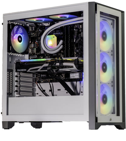 Argentux Custom Built Gaming Desktop PC White (Intel I7-10700F 8-Core, 16GB RAM, 512GB Pcie SSD + 1TB HDD (3.5), Radeon RX 6900 XT, Wifi, Bluetooth, 1Xusb 3.2, 1Xusb 3.0, 1Xhdmi, Win 10 Home)