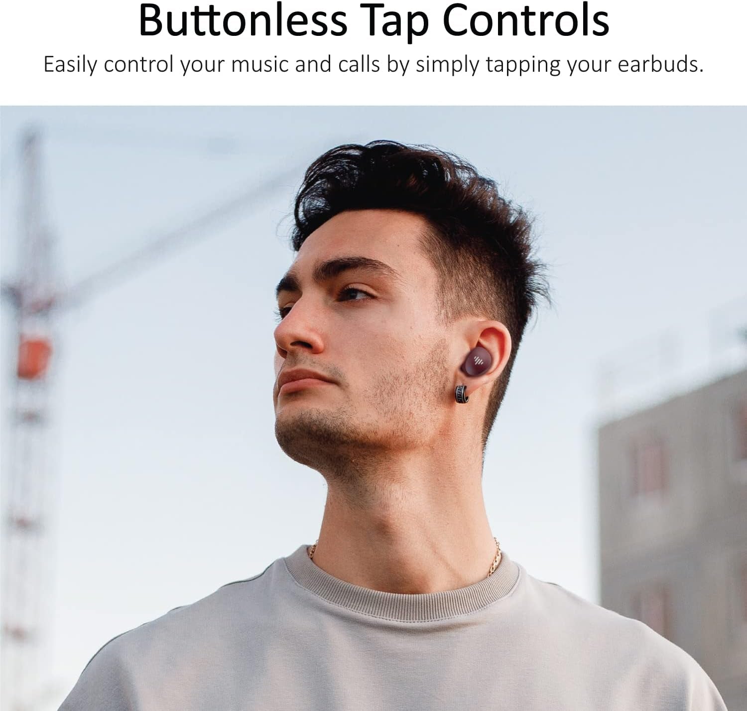 Mybuds Wireless Earbuds, Bluetooth 5.3, Built-In Microphone, 20 Hour Playtime, IPX6 Waterproof Protection, Compatible with Apple & Android, Includes Charging Case & 4 Ear Tips, TB100 Dark Red