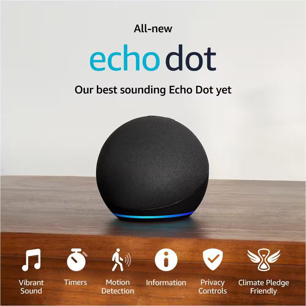 Echo Dot (5Th Gen, 2022 Release) Smart Speaker with Alexa Charcoal