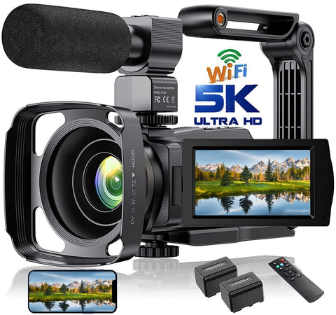 5K Video Camera 48MP UHD Wifi Camcorder IR Night Vision 16X Digital Zoom Vlog Cameras for Youtube