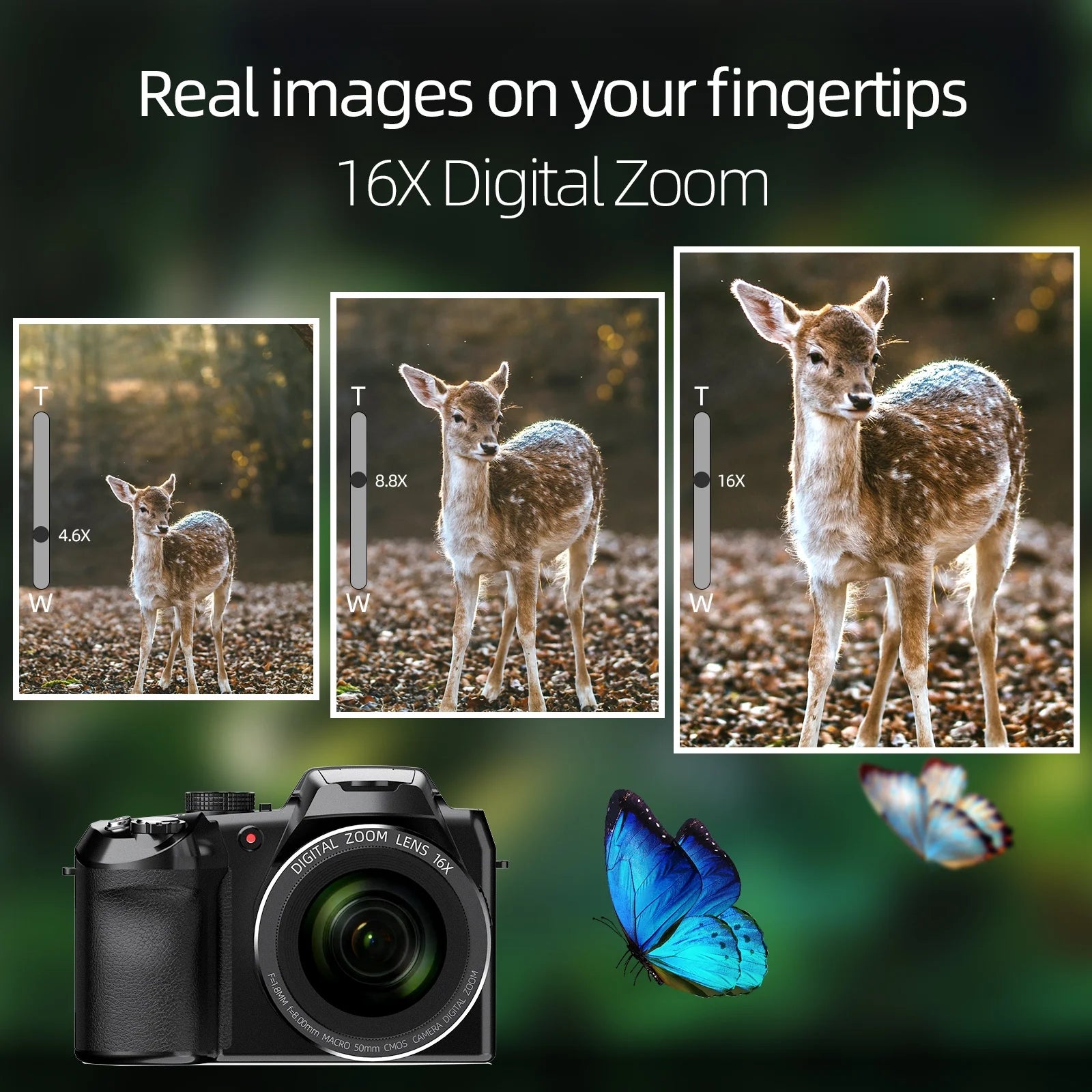 Digital Camera for Photography,4K 64MP Video Camera with 16X Digital Zoom and 32GB SD Card Black