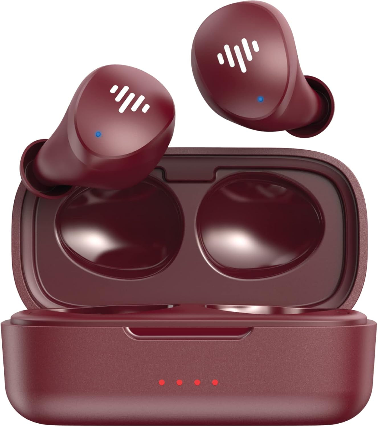 Mybuds Wireless Earbuds, Bluetooth 5.3, Built-In Microphone, 20 Hour Playtime, IPX6 Waterproof Protection, Compatible with Apple & Android, Includes Charging Case & 4 Ear Tips, TB100 Dark Red